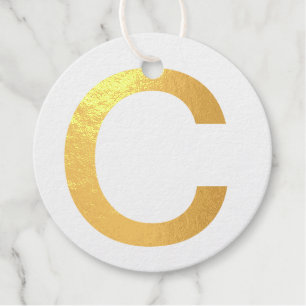 Étiquette-cadeau Monogramme ajouter le nom lettre alphabet simple m