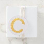 Étiquette-cadeau Monogramme ajouter le nom lettre alphabet simple m (Avec boite)