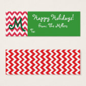 Étiquette cadeau monogramme avec Chevron (Devant & derrière)