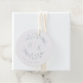 Étiquette-cadeau Monogramme de mariage à initiales botaniques (Avec boite)