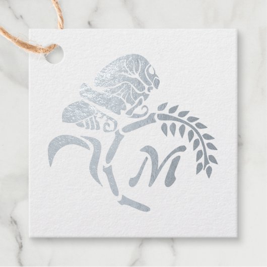 Étiquette-cadeau Monogramme de sauterelle à capuchon (Devant)