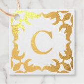 Étiquette-cadeau Monogramme encadré en fibre (Devant)