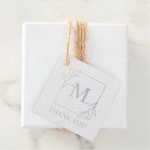 Étiquette-cadeau Monogramme feuille (Avec boite)