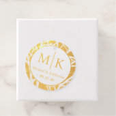 Étiquette-cadeau Monogramme personnalisé avec nom, date et initiale (Avec boite)