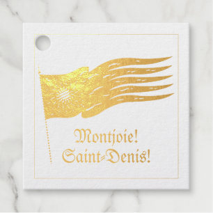 Étiquette-cadeau Montjoie ! Saint-Denis ! Oriflamme rouge avec Sole
