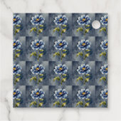 Étiquette-cadeau Motif aquarelle fleur bleue (Dos)