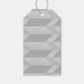 étiquette cadeau motif géométrique en bois gris (Devant)
