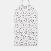 Étiquette Cadeau Motif Heart Love Doodles Wedding (Dos)
