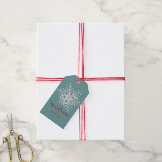 ÉTIQUETTE CADEAU NOËL BENTLEY FLCON DE NEIGE NOM P (Avec de la ficelle)