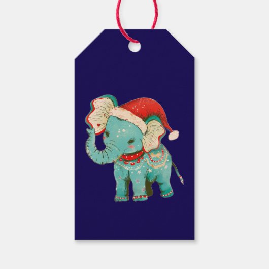 ÉTIQUETTE CADEAU NOËL ÉLÉPHANT ET SOURIS (Devant)