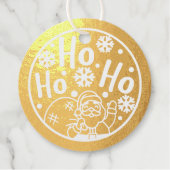 Étiquette-cadeau Noël Ho Ho Ho Père Noël Hiver Flammes de neige (Devant)