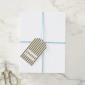 Étiquette cadeau Noël rayures vertes vintage simpl (Avec de laficelle)