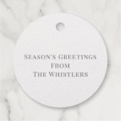 Étiquette-cadeau Noël voeux feuillage mistletoe dessin personnalisé (Dos)