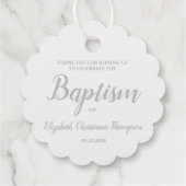 Étiquette-cadeau Nom de bébé élégant personnalisé Baptême Merci F (Dos)