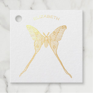 Étiquette-cadeau Nom de l'insecte papillon Luna moth