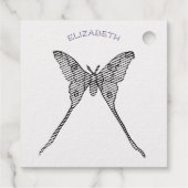 Étiquette-cadeau Nom de l'insecte papillon Luna moth (Dos)