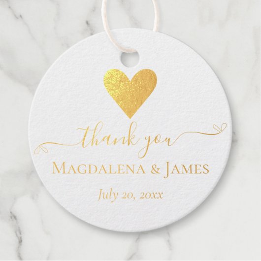 Étiquette-cadeau Noms cardiaques simples et élégants Merci (Devant)