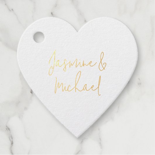 Étiquette-cadeau Noms de couple de calligraphie chic adorables  (Devant)