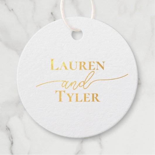 Étiquette-cadeau Noms Élégants Invitations Monographiées De Mariage (Devant)