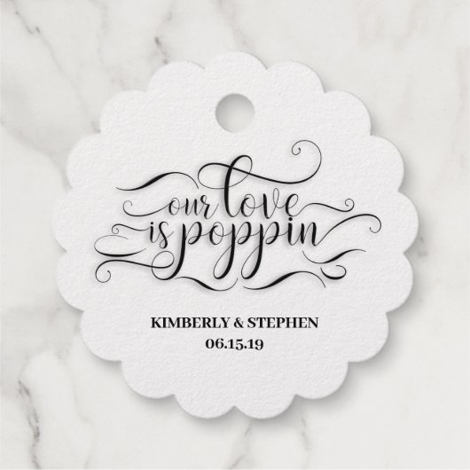 Étiquette-cadeau Notre Amour Est Poppin Mariage (Dos)