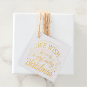 Étiquette-cadeau Nous Vous Souhaitons Très Joyeux Script De Noël Or (Avec boite)