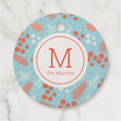 Étiquette-cadeau Oiseaux et fleurs Wreath hiver Silver Foil Noël (Dos)