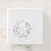 Étiquette-cadeau Oiseaux et fleurs Wreath hiver Silver Foil Noël (Avec boite)