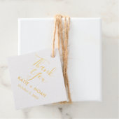 Étiquette-cadeau Or classique et Mariage photo Merci (Avec boite)