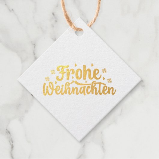 Étiquette-cadeau Or Frohe Weihnachten (Devant)