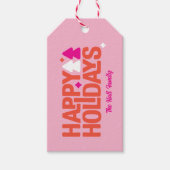 Étiquette cadeau orange et rose vibes rétro (Devant)