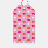 Étiquette cadeau orange et rose vibes rétro (Dos)