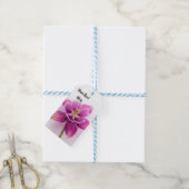 Étiquette cadeau orchidée rose (Avec de laficelle)