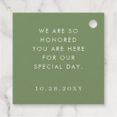 Étiquette-cadeau Palme tropicale Île Feuille Mariage VRAI FOIL (Dos)