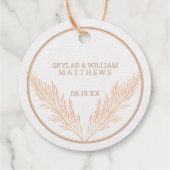 Étiquette-cadeau Pampas Grass Mariage Élégant Chic Real Gold Foil (Dos)