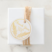 Étiquette-cadeau Pampas Grass Mariage Élégant Chic Real Gold Foil (Avec boite)