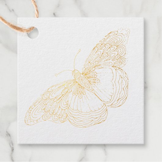 Étiquette-cadeau Papillon à main (Devant)