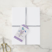 Étiquette cadeau papillons bleus et lavande (Avec de la ficelle)