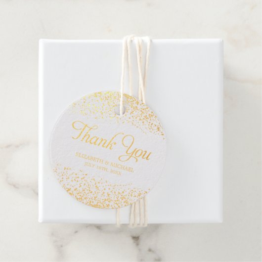 Étiquette-cadeau Parties scintillant d'or blanc Favoriser le Merci (Avec boite)