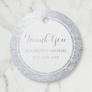 Étiquette-cadeau Parties scintillant moderne Faux Merci Mariage Arg