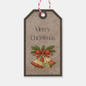 Étiquette cadeau Patchwork Bells avec ruban en cou (Devant)