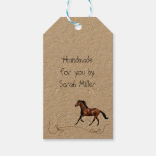 Étiquette cadeau pendante à cheval de la baie