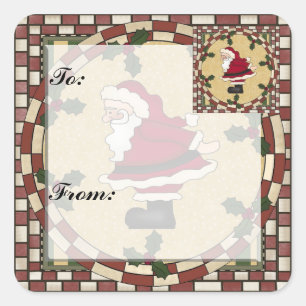 Étiquette cadeau père Noël Christmas