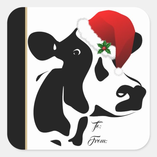 Étiquette cadeau Père Noël Cow (Devant)