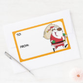 Étiquette cadeau Père Noël noire (Enveloppe)