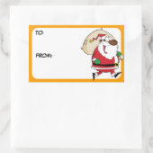 Étiquette cadeau Père Noël noire (Sac)