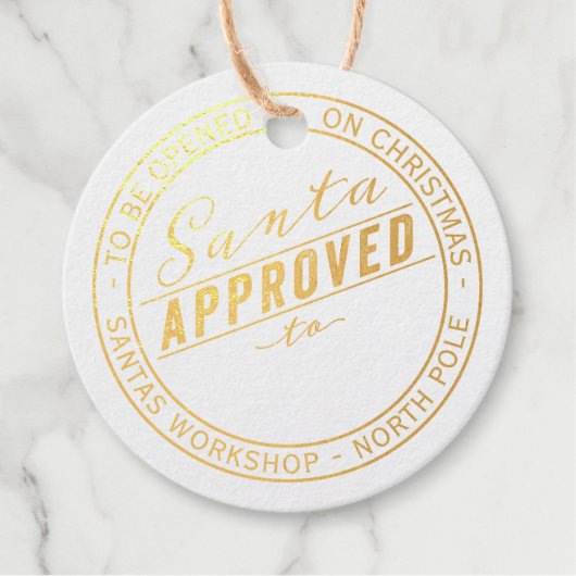 Étiquette-cadeau Père Noël Sceau d'approbation Noël (Devant)