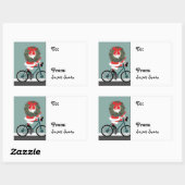 Étiquette cadeau Père Noël secrète Sticker rectang (Feuille)