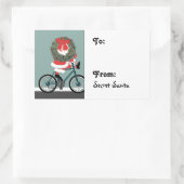 Étiquette cadeau Père Noël secrète Sticker rectang (Sac)