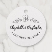 Étiquette-cadeau Personnalisé Chic Floral feuille Mariage (Dos)