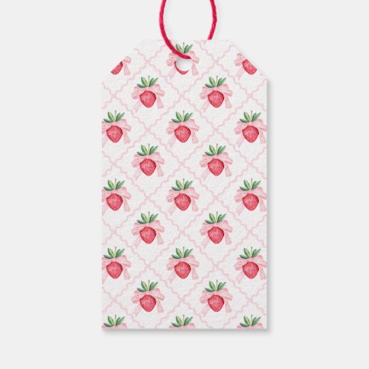 Étiquette cadeau pique-nique rouge fraise (Dos)